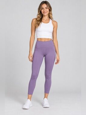 Athleta Purple Crop Leggings High Waisted‎ Athletic Yoga Pants Size L